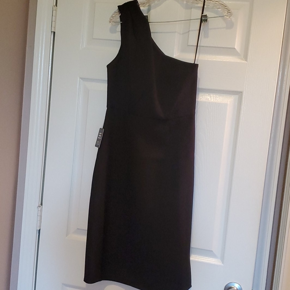 Express One shoulder midi black dress